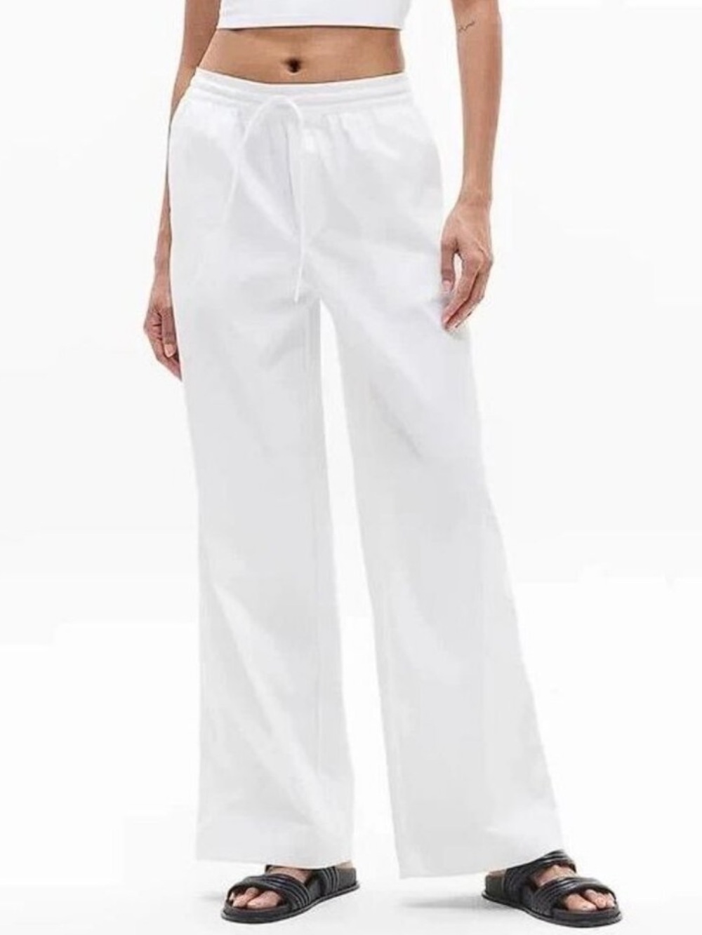 NWT! Athleta Drift Mid-Rise White Poplin Pant